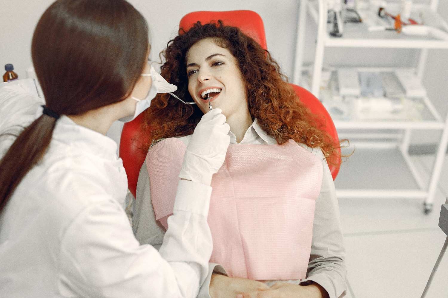 Girl sitting in Dentist Office